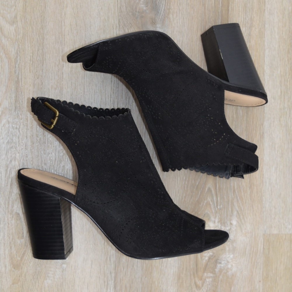Justfab open toe chunky heels